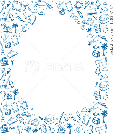 Vector background. Pattern of various icons Vector background. Pattern of various icons 128307194
