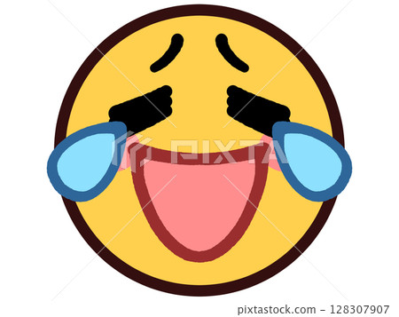 簡單可愛的表情符號臉插圖素材 簡單可愛的表情符號臉插圖素材 128307907