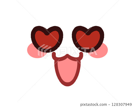 簡單可愛的表情符號臉插圖素材 簡單可愛的表情符號臉插圖素材 128307949