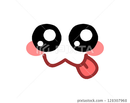簡單可愛的表情符號臉插圖素材 簡單可愛的表情符號臉插圖素材 128307968