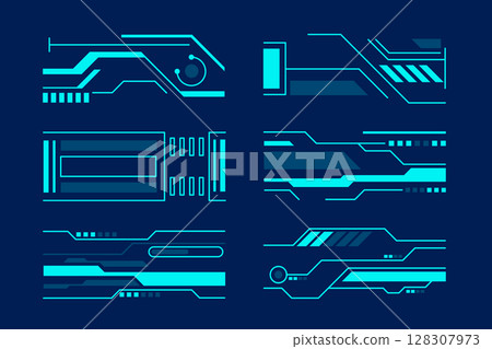 Futuristic Data HUD Interface Elements Vector illustration Set Futuristic Data HUD Interface Elements Vector illustration Set 128307973
