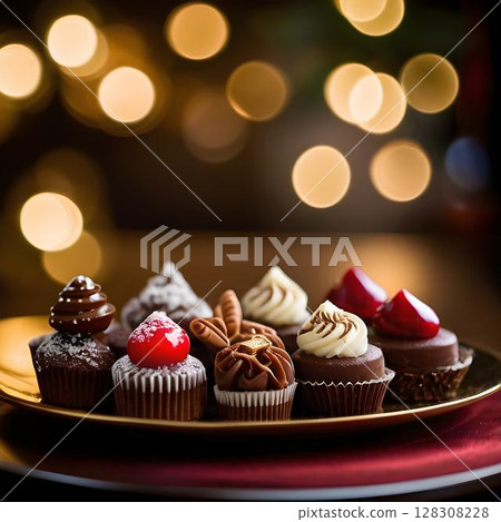 Dark Chocolate Truffle with Gold Elegance 128308228
