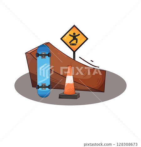 illustration of skateboard area 128308673