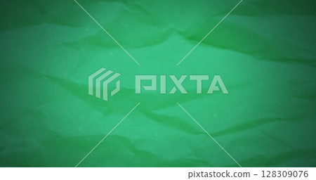 Image of creased green fabric or paper textured background moving in waves Image of creased green fabric or paper textured background moving in waves 128309076