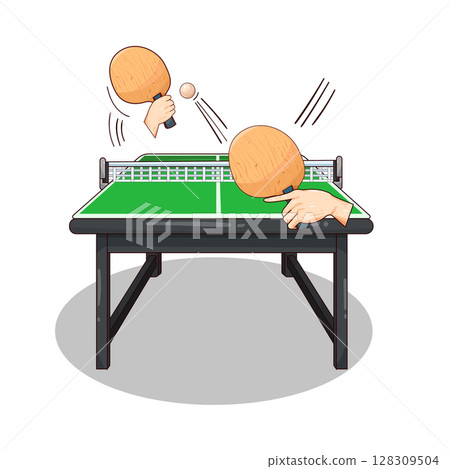 illustration of table tennis illustration of table tennis 128309504