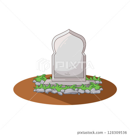 illustration of muslim grave 128309536