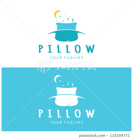 Creative logo designs for pillows, blankets, bed sheets and beds, sleep, zzz, clock, moon and stars. Creative logo designs for pillows, blankets, bed sheets and beds, sleep, zzz, clock, moon and stars. 128309751