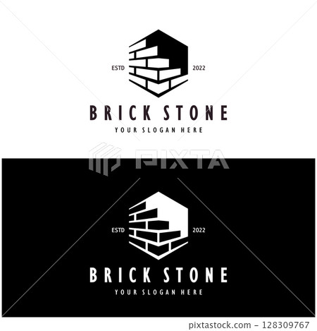 creative brick logo designs for buildings, architectural buildings, civil engineering, building materials shops creative brick logo designs for buildings, architectural buildings, civil engineering, building materials shops 128309767