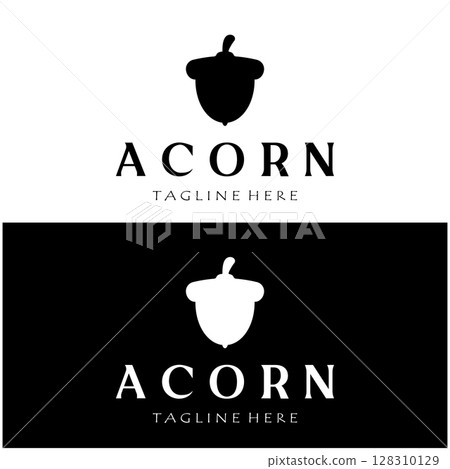 Simple Acorn logo design with leaves,oak leaves logo,isolated with vector illustration editing Simple Acorn logo design with leaves,oak leaves logo,isolated with vector illustration editing 128310129