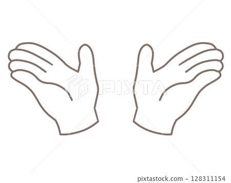 White hands open to the left and right White hands open to the left and right 128311154
