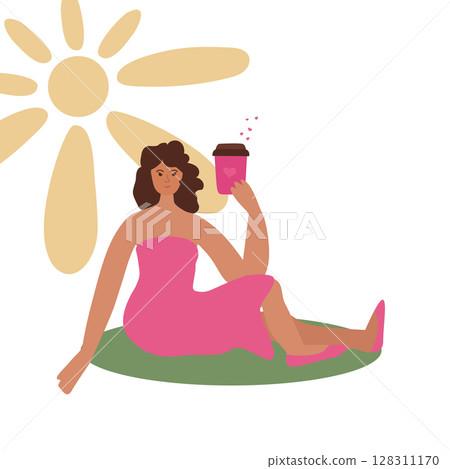 The girl with coffee The girl with coffee 128311170