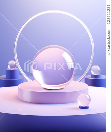 Product display podium promotional pastel colors 128311221