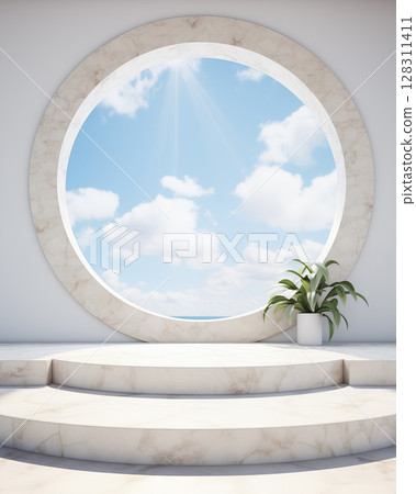 Podium to display products, beautiful and luxurious. Podium to display products, beautiful and luxurious. 128311411