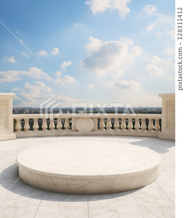 Podium to display products, beautiful and luxurious. 128311412