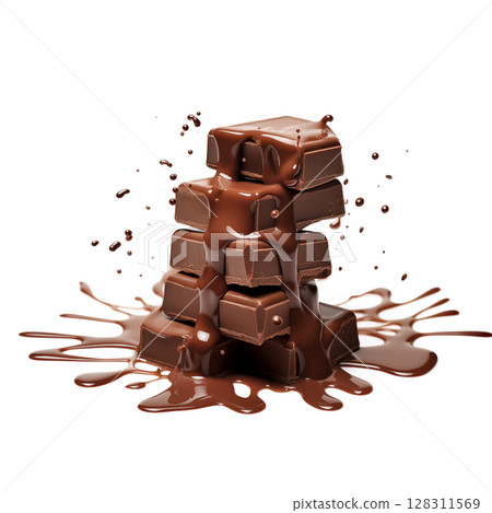 Chocolate on a white background Chocolate on a white background 128311569