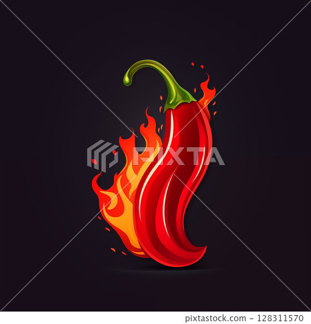Picture of bright red chili peppers, bright colors, spicy taste. Picture of bright red chili peppers, bright colors, spicy taste. 128311570