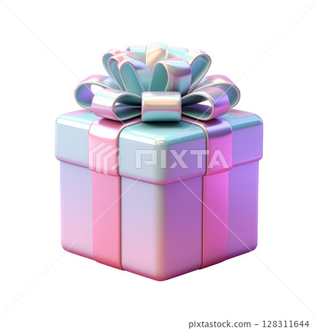 pastel gift box on a transparent background 128311644