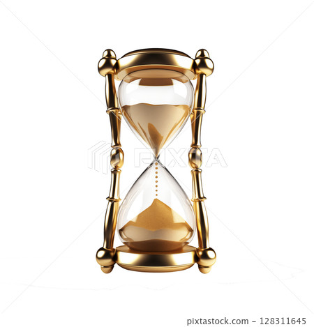 golden hourglass on a transparent background 128311645