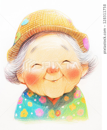 Smiling cute grandma AI image 128311758