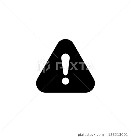 black Warning vector solid icon symbol isolated on white background 128313001