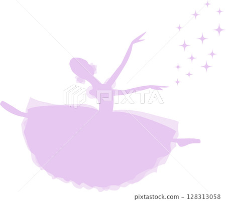 芭蕾舞女星跳舞芭蕾淺紫色剪影 128313058