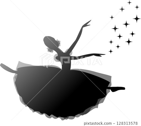 Ballerina dancing ballet Black gradient silhouette 128313578