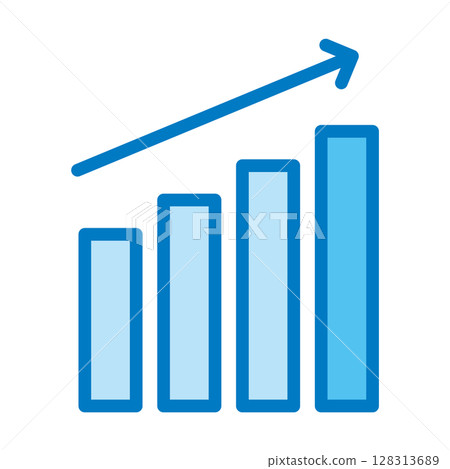 Graph single rise rising arrow growth blue 128313689