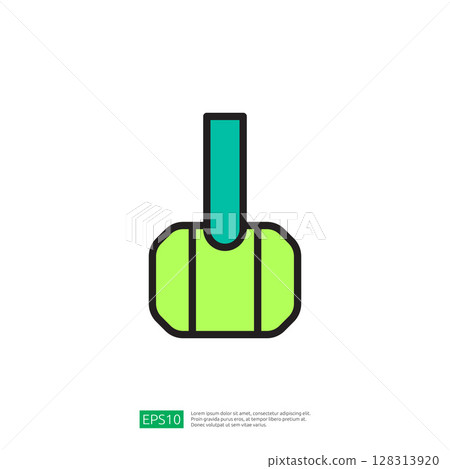 Green Icon of a Gardening Shovel with a Handle Used for Digging and Cultivating Soil in Modern Farming Practices Green Icon of a Gardening Shovel with a Handle Used for Digging and Cultivating Soil in Modern Farming Practices 128313920
