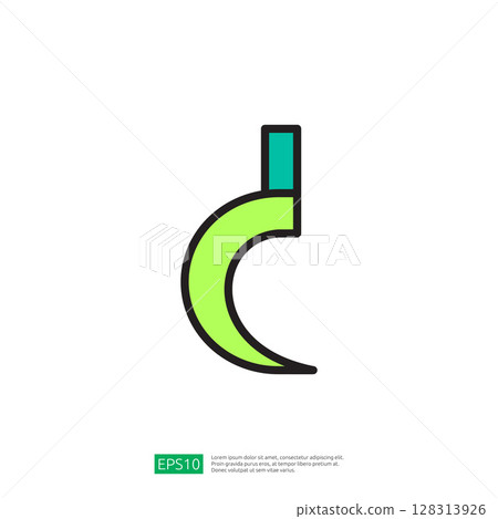 Stylized Icon Representing Farming Tools and Agriculture in a Vibrant Green Color Scheme 128313926
