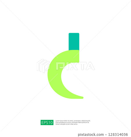 Stylized Farming Icon Representing Agriculture and Sustainability with Green and Turquoise Colors Stylized Farming Icon Representing Agriculture and Sustainability with Green and Turquoise Colors 128314036