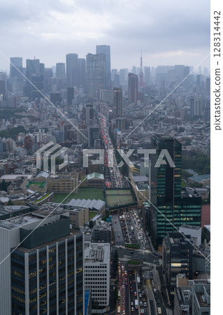 Tokyo: Heavy rain looms over the Tokyo sky Tokyo: Heavy rain looms over the Tokyo sky 128314442