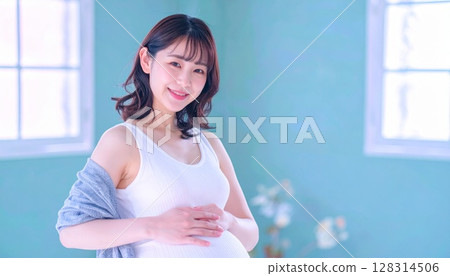 一名年輕孕婦的肖像 128314506