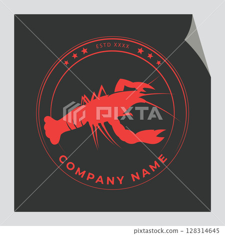 Lobster Logo with Retro Flair 128314645
