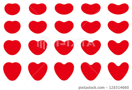 Vector illustration set of heart mark icons of various shapes 128314660