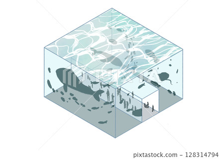 水族館等軸測圖 128314794