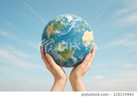 孩子的手有地球的 128314993