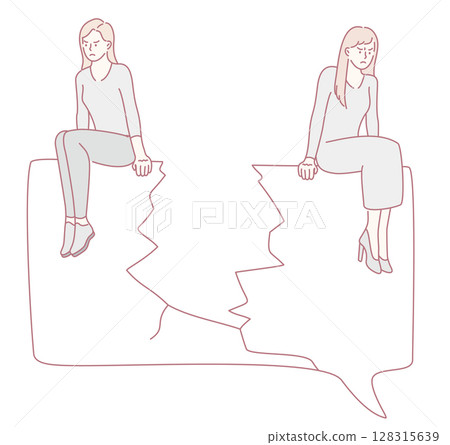 A Conceptual Illustration of the Communication Breakdown Between Two Individuals 128315639