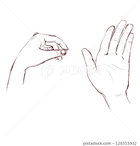 Rough sketch of a hand 128315932