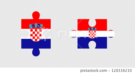 Puzzle Pieces with Croatia Flag. 128316210