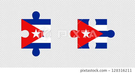 Puzzle Pieces with Cuba Flag. Puzzle Pieces with Cuba Flag. 128316211