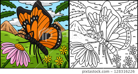 Insect Monarch Butterfly Animal Illustration  128316226