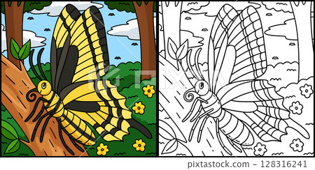 Insect Swallowtail Butterfly Animal Illustration  128316241