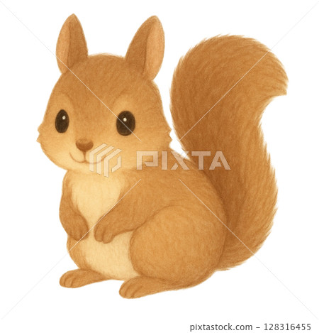 [Animals] Illustration of a Hokkaido squirrel 128316455