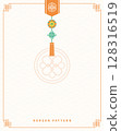 Korean minimalist traditional pattern template with hanging ornaments 128316519
