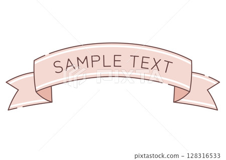 Cute pink hand drawn ribbon illustration Cute pink hand drawn ribbon illustration 128316533