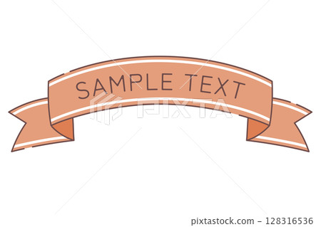 Red cute hand drawn ribbon illustration 128316536