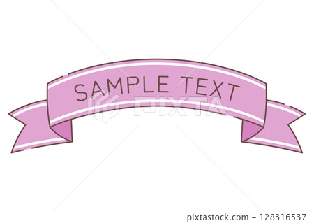 Purple cute hand drawn ribbon illustration 128316537