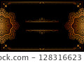 vintage background with golden frame mandala ornament 128316623