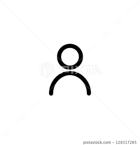 User avatar line icon isolated on white background. User vector illustration. Contact silhouette symbol. Profile social group outline design. 128317265