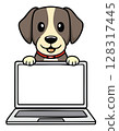 計算機和狗插圖 128317445
